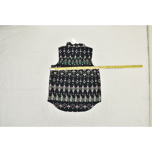 Ann Taylor Blouse Womens Medium Sleeveless Floral Button Front Top New - Picture 4 of 8